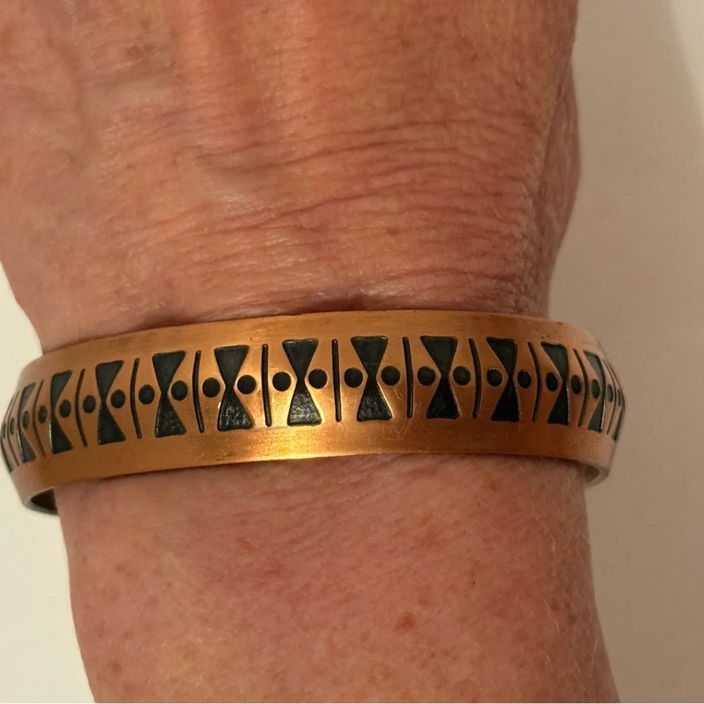 BRACELET CUFF SOLID COPPER BOW TIE DESIGN